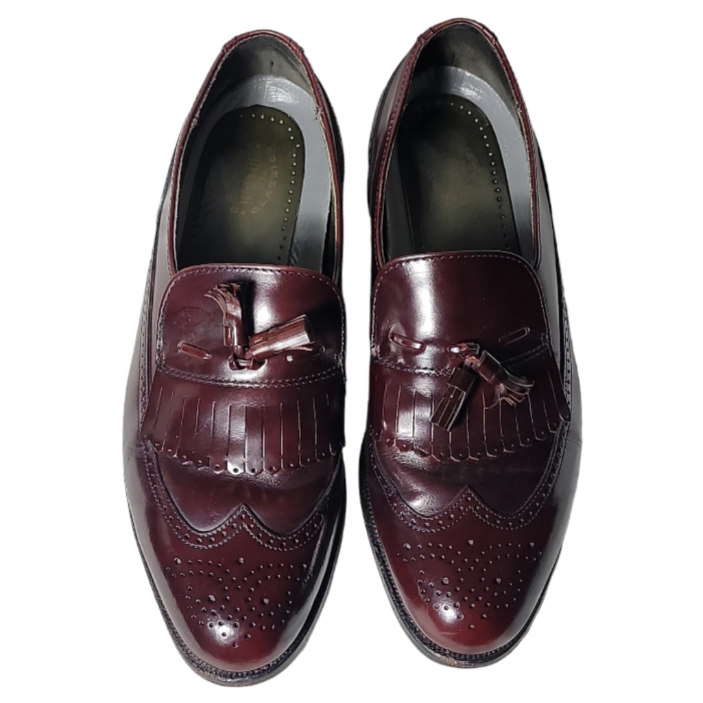 Dexter men’s  size 10.5 burgundy leather kiltie tassel loafers made USA